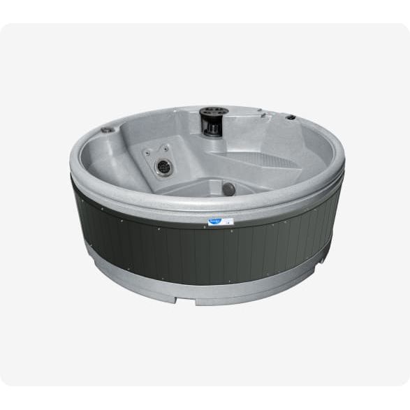 RotoSpa QuatroSpa 6 person hot tub in light grey with grey panels