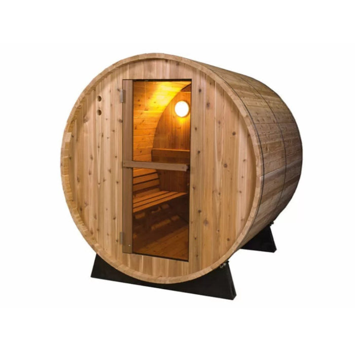 Fonteyn Rustic Red Cedar 8ft Barrel Sauna 6 Person