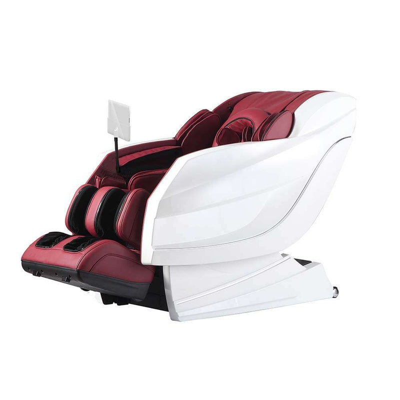 Sasaki 10 Series Royal King 6D massage chair in red, angled view