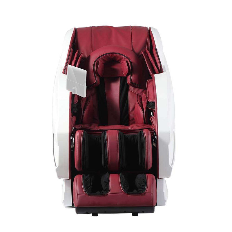 Sasaki 10 Series Royal King 6D massage chair in red, reclined position