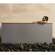 Man sitting in the Temperd cold plunge standard model