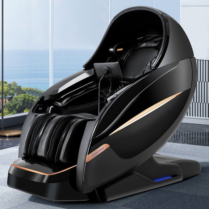 VComfort iSupreme Max 4D Special Edition massage chair in black, front view