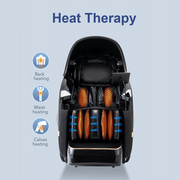 VComfort iSupreme Max 4D Special Edition massage chair in black, reclined position