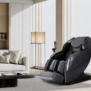 VComfort Primus 4D Pro i-Open Flex SL Track massage chair in black, angled view