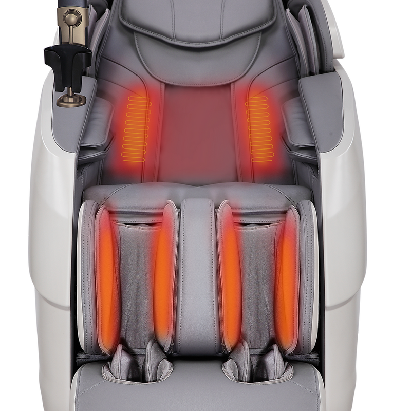 VComfort Primus 4D Pro i-Open Flex SL Track massage chair in black, reclined position