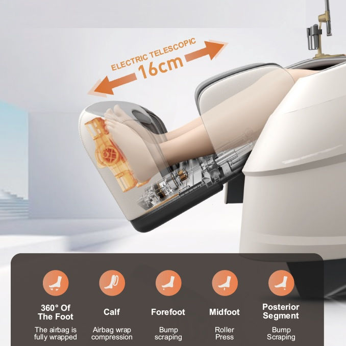 VComfort Primus 4D Pro i-Open Flex SL Track massage chair, feature detail view
