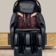 VComfort T-Rok massage chair in black, reclined position