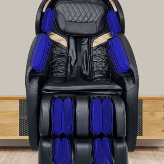 VComfort T-Rok massage chair in black, side view