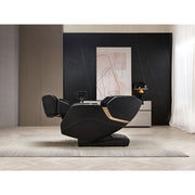 VComfort Xavier SL massage chair in black, reclined position
