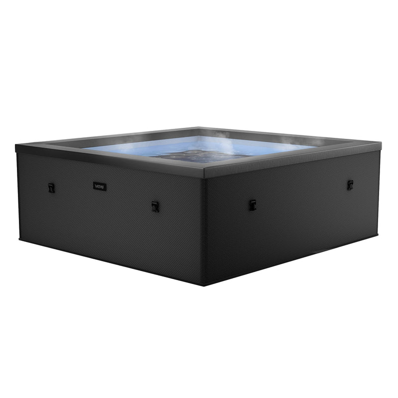 Wave Garda 4 Person hot tub in charcoal black, full view
