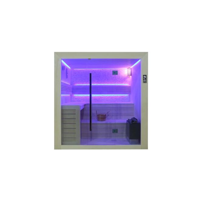 Fonteyn Luxor 220 white stone sauna digital control panel